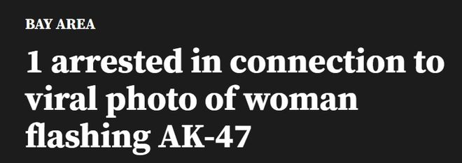 美国街头，女子手持AK-47狂野照片疯传网络，结果悲剧了...